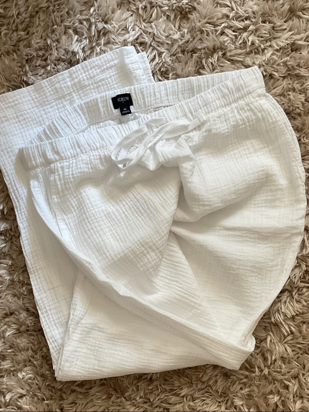 ⭐️HP⭐️J.Crew Women’s Double White Gauze Drawstring Pants 8P NWT